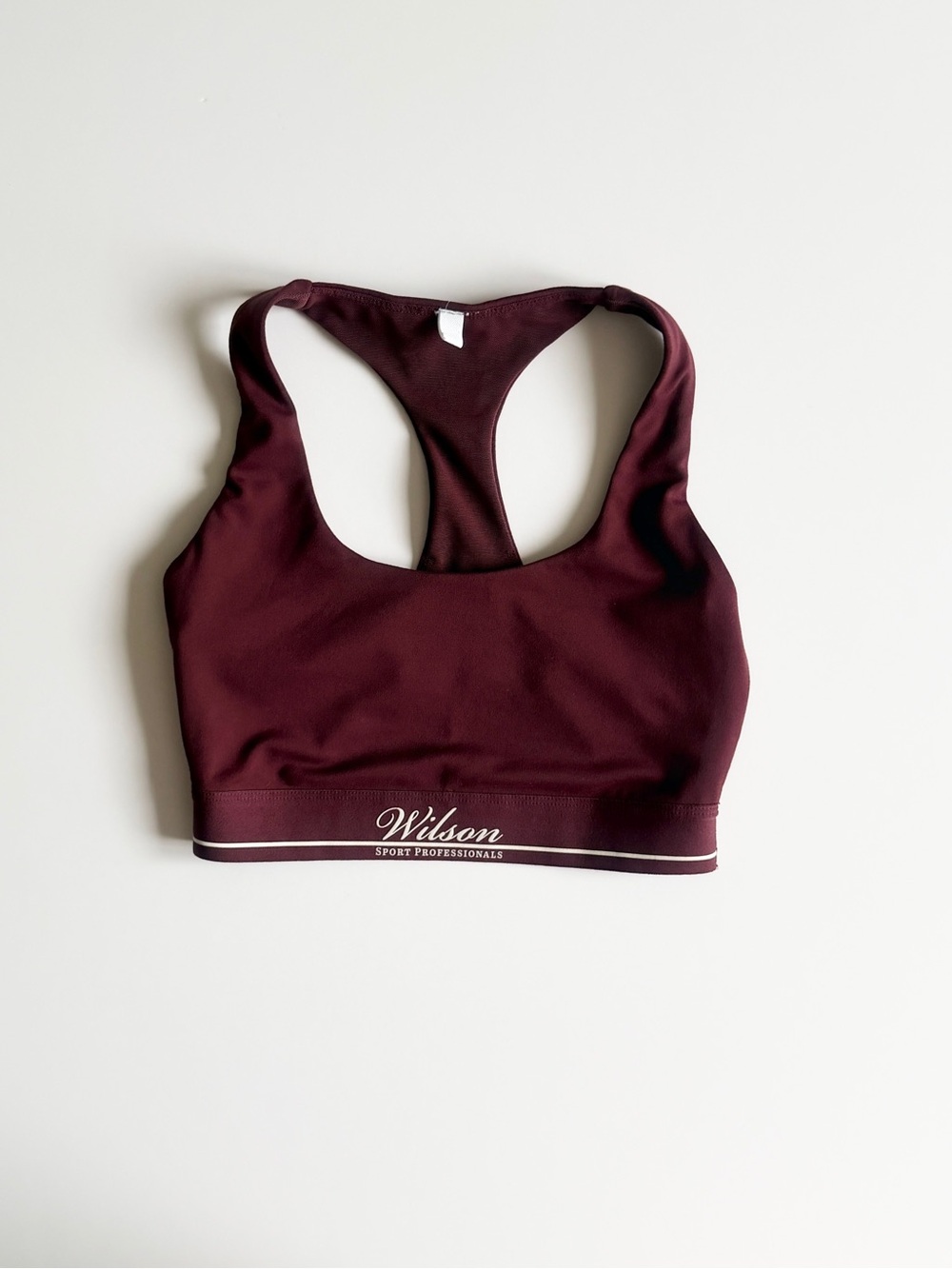 Wilson XS racerback sports bra in maroon